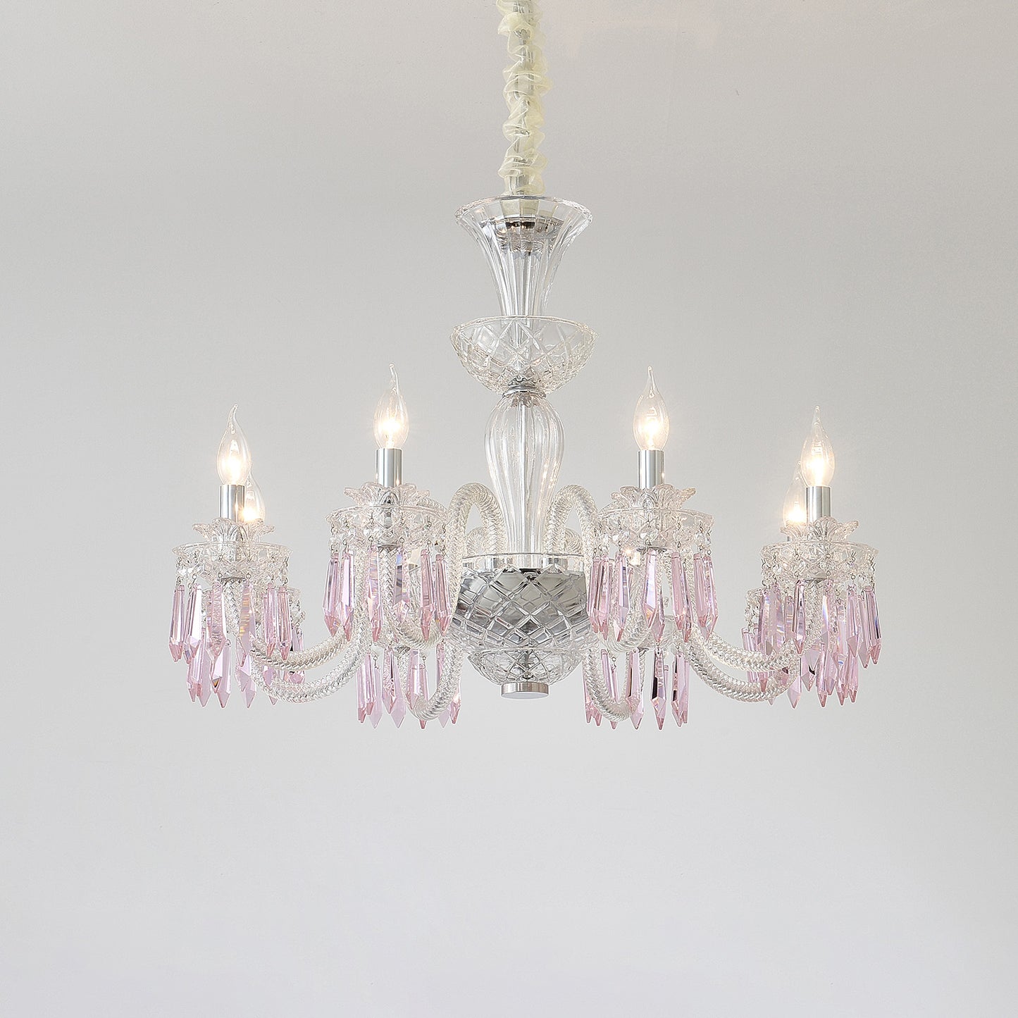 Yuhuaqi Lighting European Simple Candle Crystal Chandelier