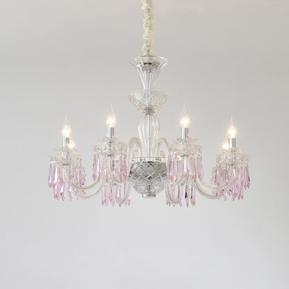 Yuhuaqi Lighting European Simple Candle Crystal Chandelier