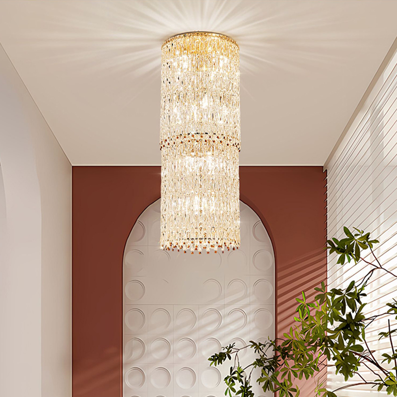 Staircase lights, villa chandeliers, ceiling lights, entryway chandeliers, crystal chandeliers