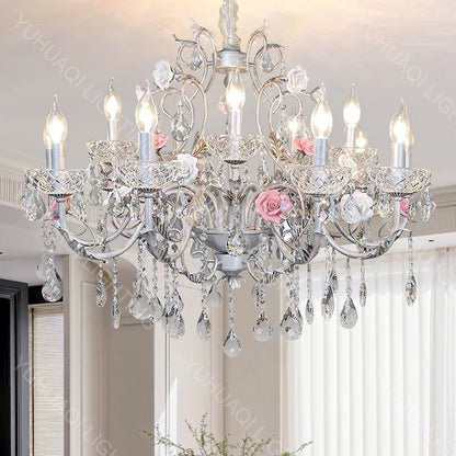 Ceramic Petal Crystal Chandelier HQ3053