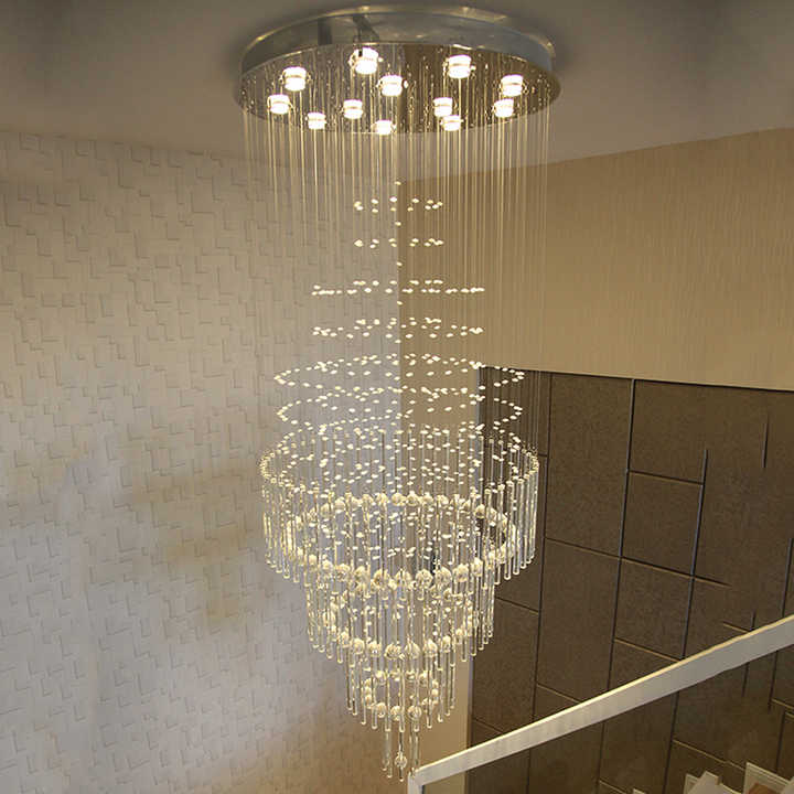 Modern simple light luxury golden crystal ceiling lamp