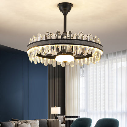 Fan light, dining room light, bedroom light, crystal light, crystal chandelier