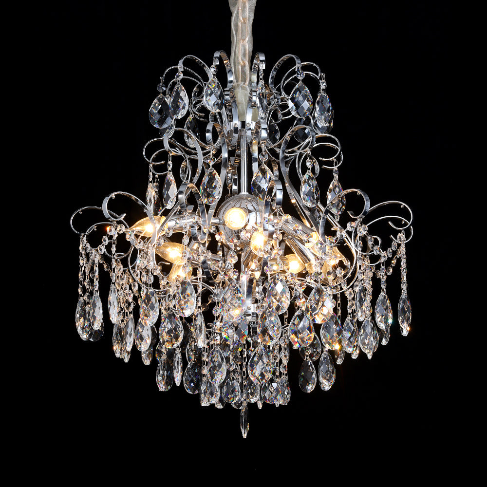 5017Wrought iron candle crystal chandelier