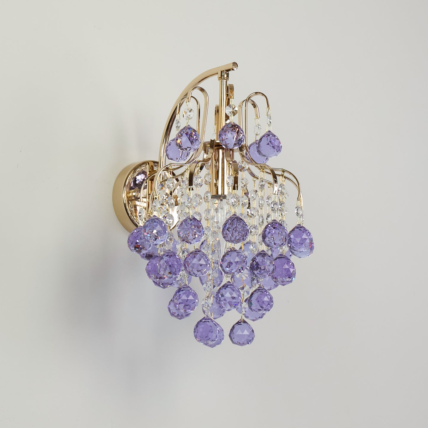 French crystal wall lamp, American style light luxury minimalist living room  European style villa  cozy bedroom  Italian style corridor  bedside wall lamp
