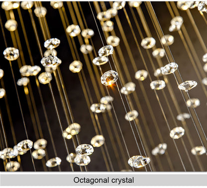 6057Modern simple light luxury golden crystal ceiling lamp