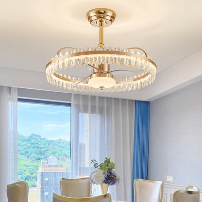 Fan light, dining room light, bedroom light, crystal chandelier. HQC5390-6050