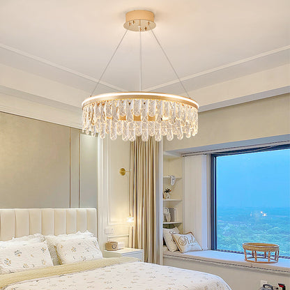 Modern minimalist crystal chandelier, living room light, bedroom light, dining room light.HQC7568/80+60+40