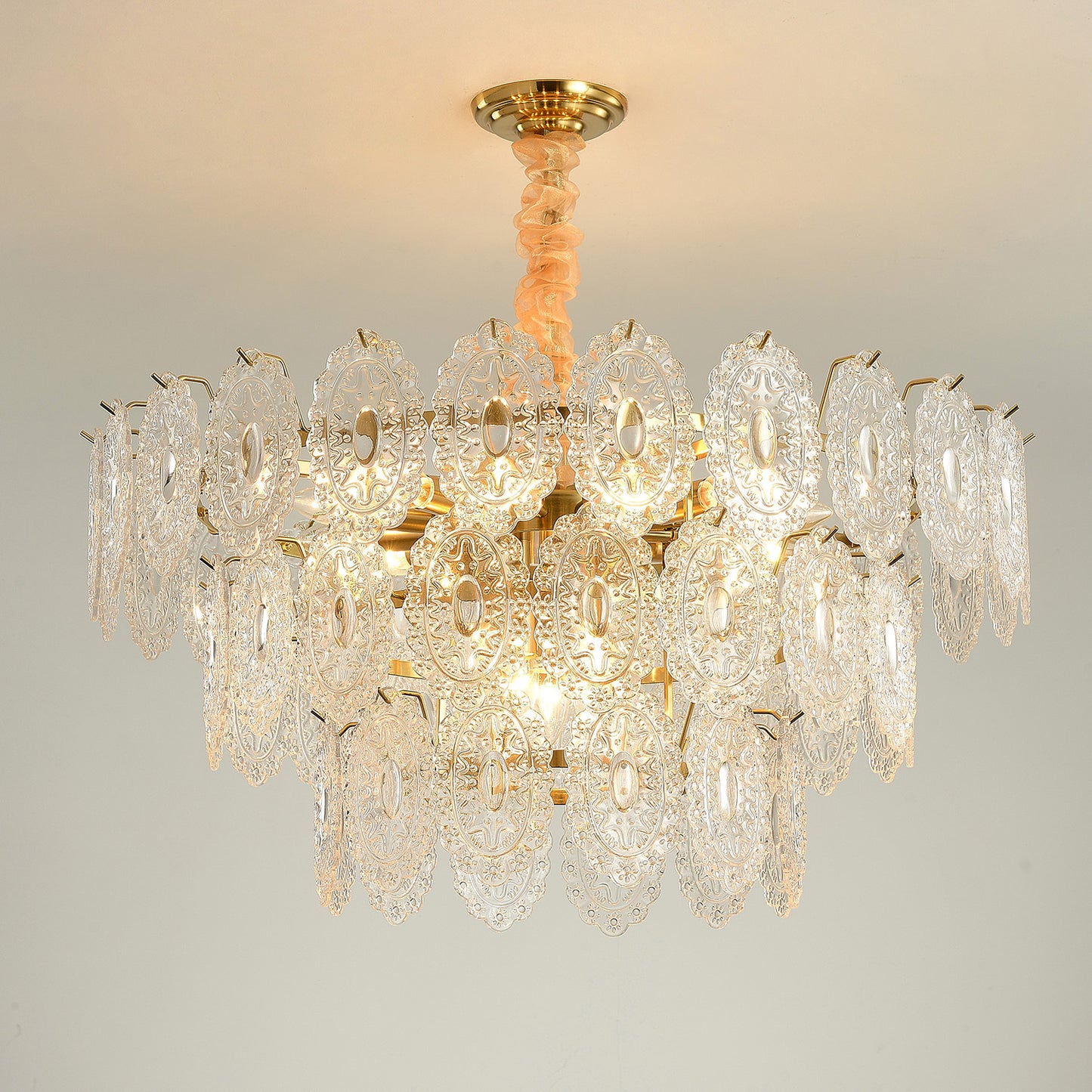 Postmodern glass chandelier modern minimalist style