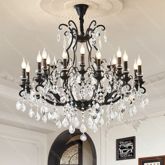 Black Iron Crystal Chandelier HQ9214
