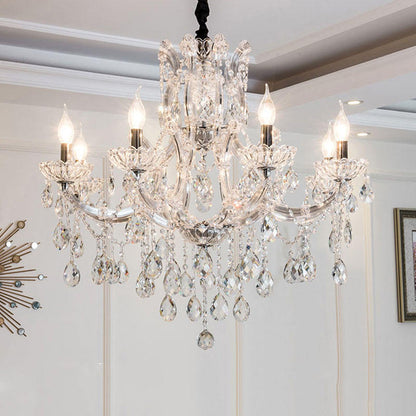 8037European style candle crystal chandelier living room lamp crystal lamp