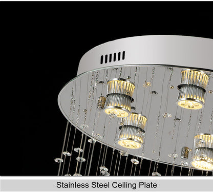 6057Modern simple light luxury golden crystal ceiling lamp