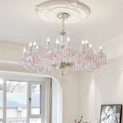 Yuhuaqi Lighting European Simple Candle Crystal Chandelier