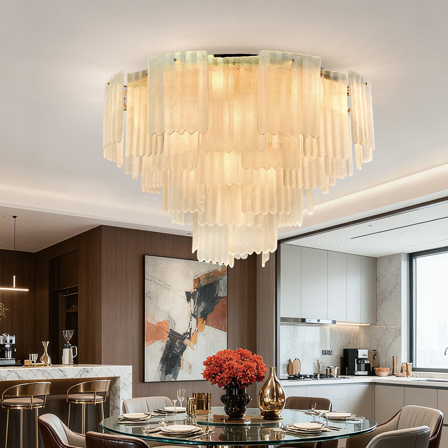 Postmodern glass ceiling light