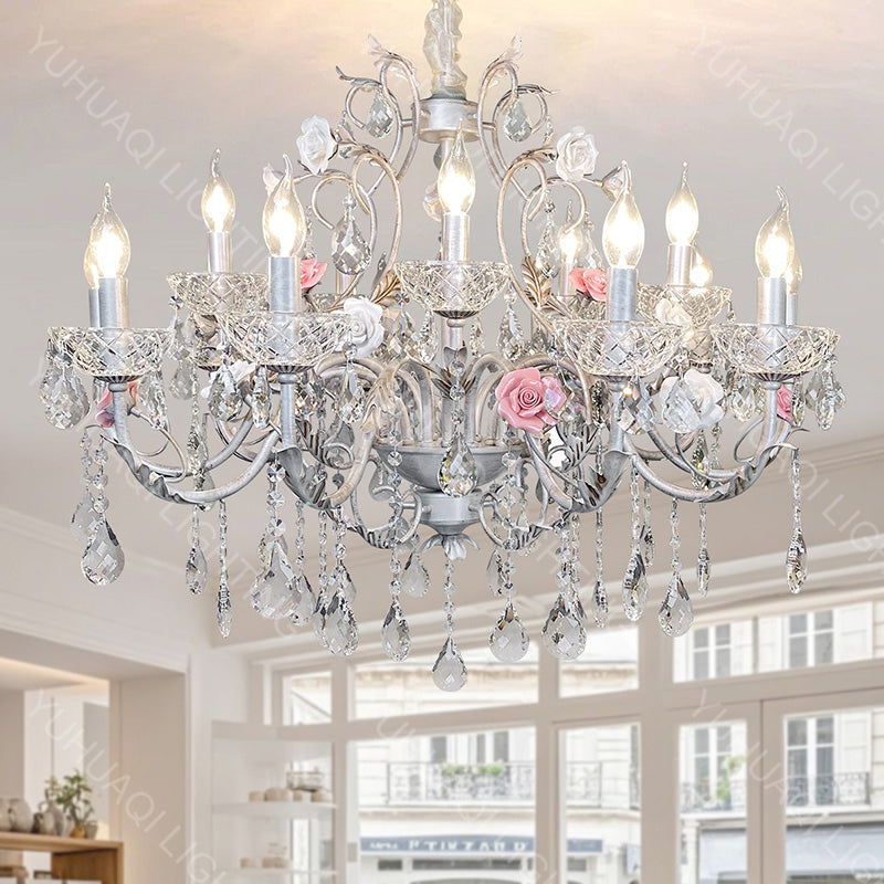 Ceramic Petal Crystal Chandelier HQ3053