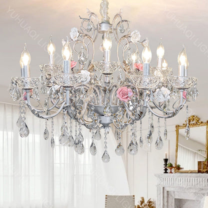 Ceramic Petal Crystal Chandelier HQ3053