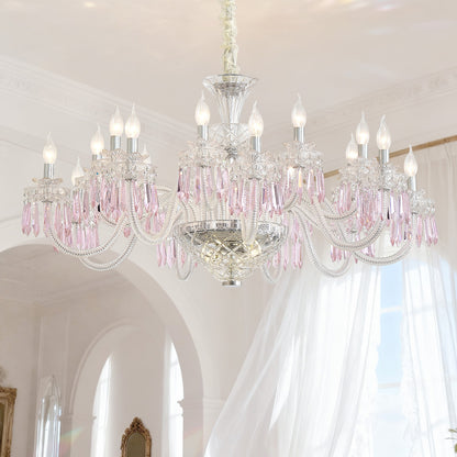 Yuhuaqi Lighting European Simple Candle Crystal Chandelier