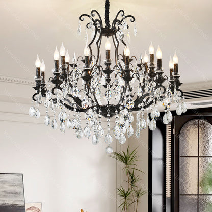 Black Iron Crystal Chandelier HQ9214