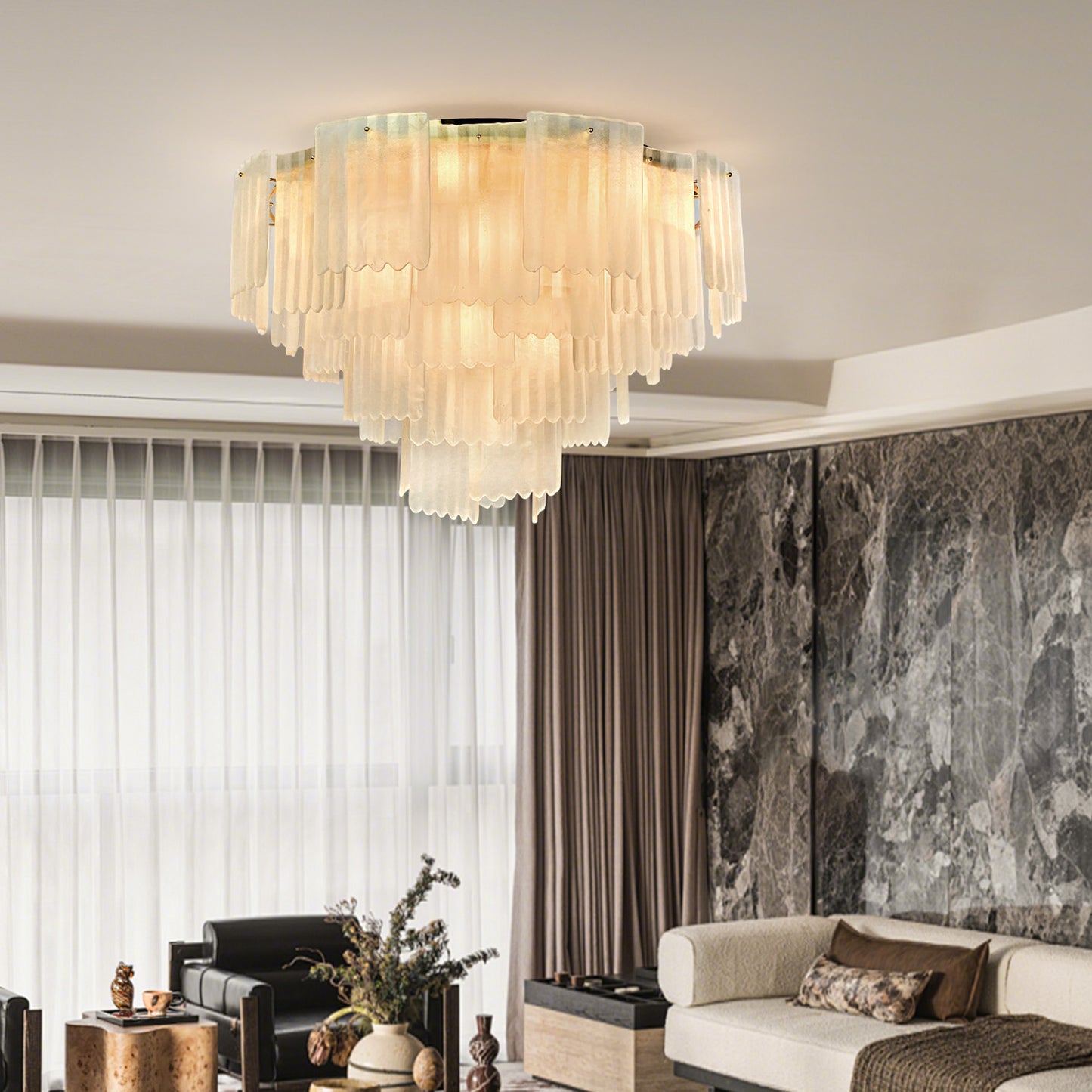 Postmodern glass ceiling light