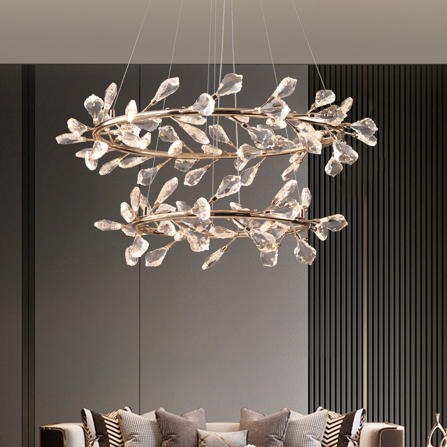 Modern minimalist light luxury crystal chandelier restaurant chandelier living room chandelier