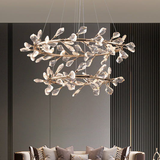 Modern minimalist light luxury crystal chandelier restaurant chandelier living room chandelier