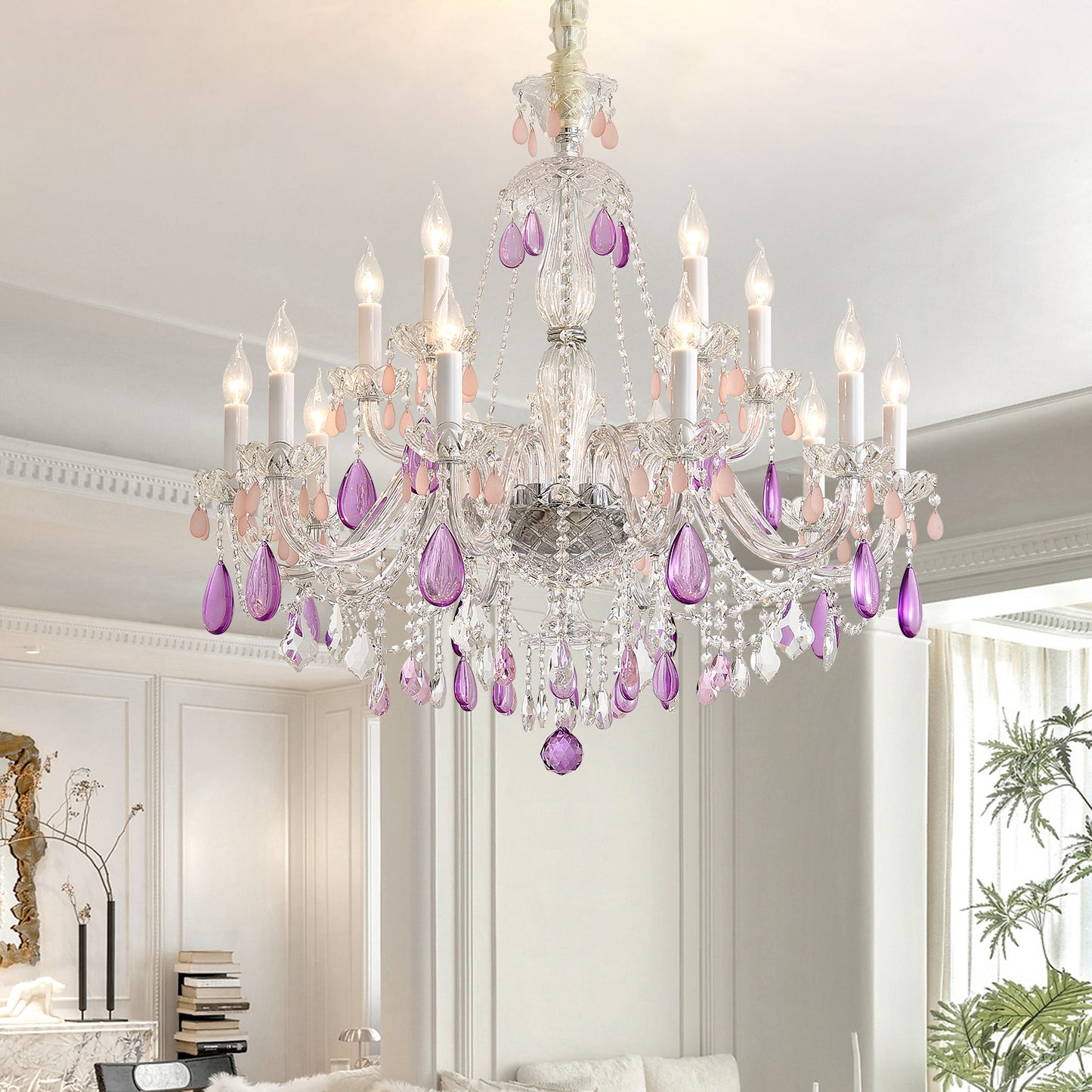 Yuhuaqi Lighting European Candle Crystal Chandelier