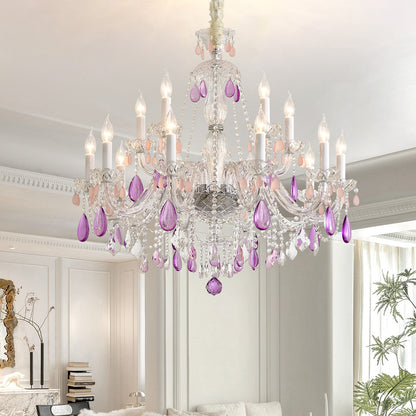 Yuhuaqi Lighting European Candle Crystal Chandelier