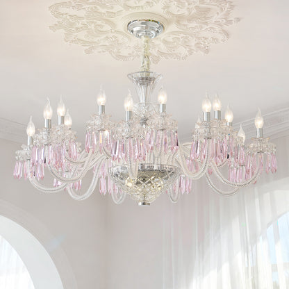 Yuhuaqi Lighting European Simple Candle Crystal Chandelier