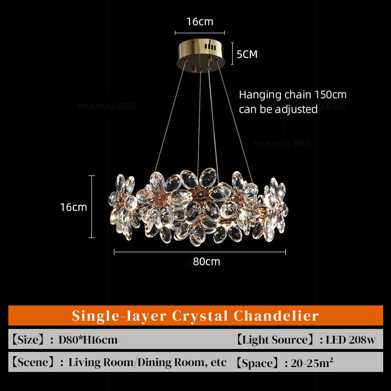 Yuhuaqi Lighting Light Luxury Simple Chandelier Living Room Postmodern Candle Chandelier