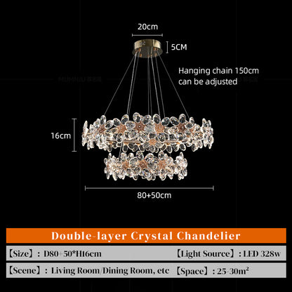 Yuhuaqi Lighting Light Luxury Simple Chandelier Living Room Postmodern Candle Chandelier