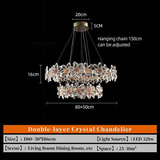 Yuhuaqi Lighting Light Luxury Simple Chandelier Living Room Postmodern Candle Chandelier