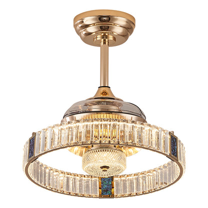 Fan light, dining room light, bedroom light, crystal chandelier, modern minimalist style HQC4125-4400