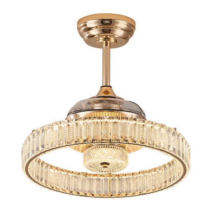 Fan light, dining room light, bedroom light, crystal chandelier, modern minimalist style HQC4070-4345