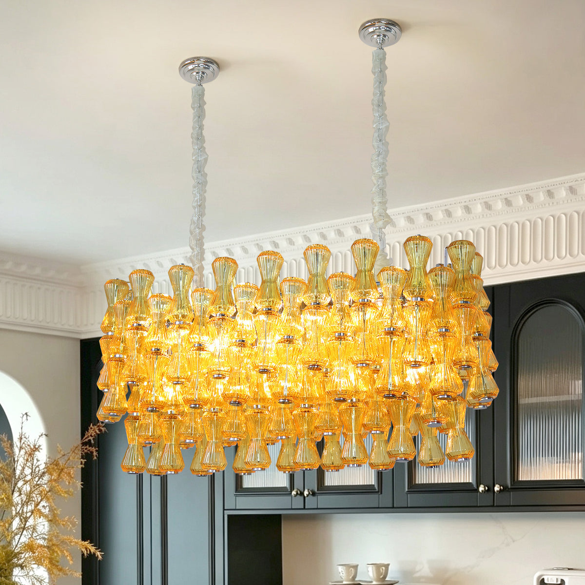 Modern French luxury crystal glass chandelier bedroom