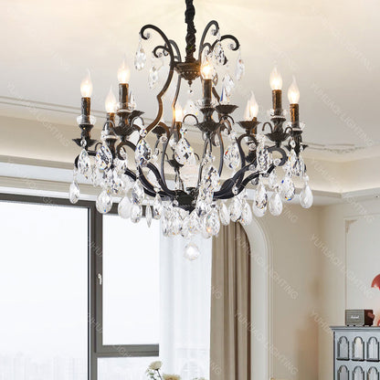 Black Iron Crystal Chandelier HQ9214