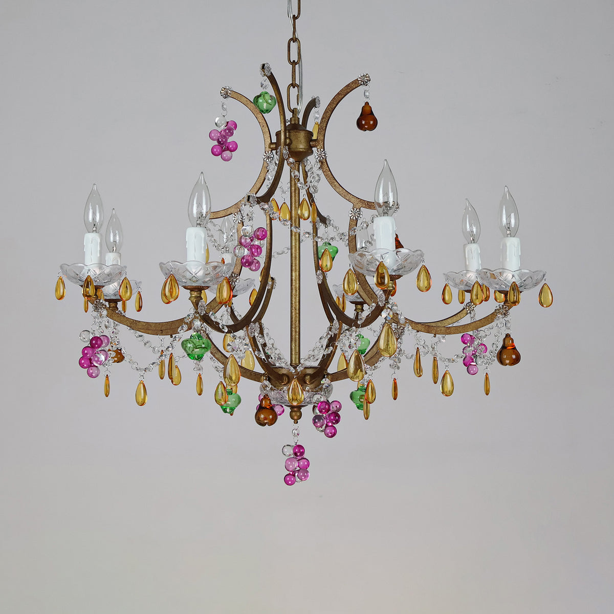 Fruit colored crystal chandelier