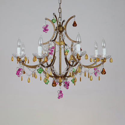 Fruit colored crystal chandelier