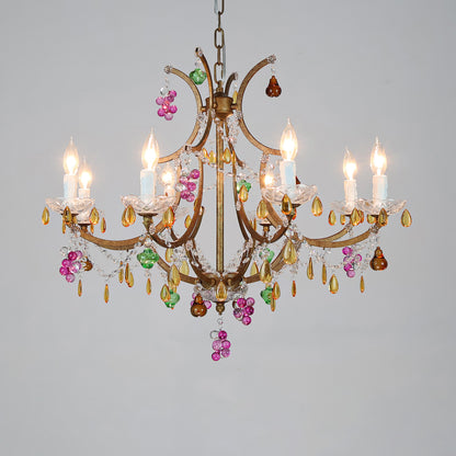 Fruit colored crystal chandelier