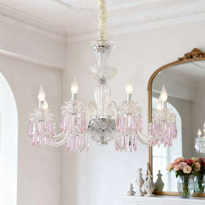 Yuhuaqi Lighting European Simple Candle Crystal Chandelier