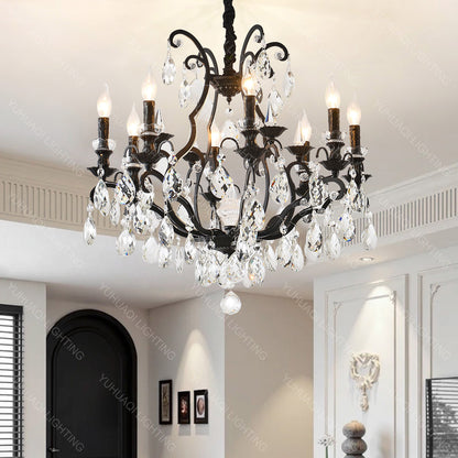 Black Iron Crystal Chandelier HQ9214