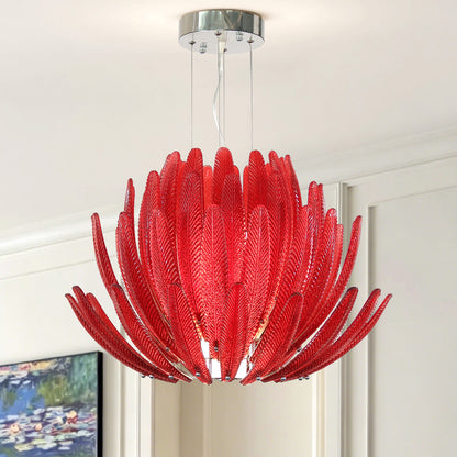 Modern minimalist living room glass pendant light branch shaped crystal light antique bedroom LED light