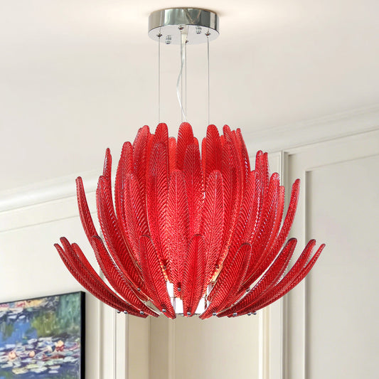 Modern minimalist living room glass pendant light branch shaped crystal light antique bedroom LED light