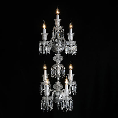 European style aisle candle crystal wall lamp