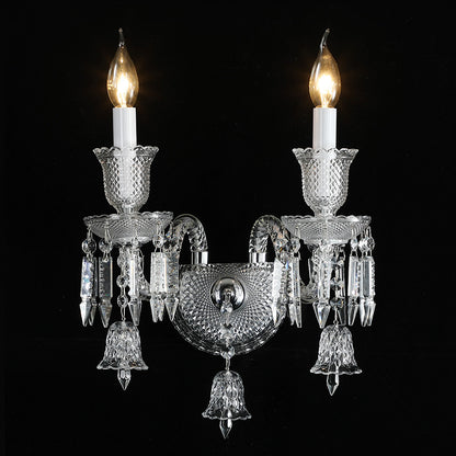 European style aisle candle crystal wall lamp