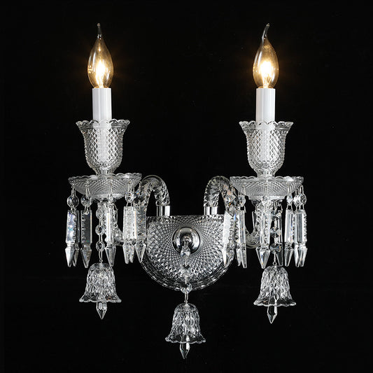 European style aisle candle crystal wall lamp