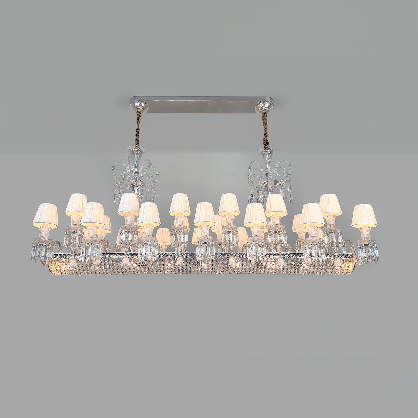 Crystal pendant light for dining room, European style hotel/villa, rectangular dining room light.