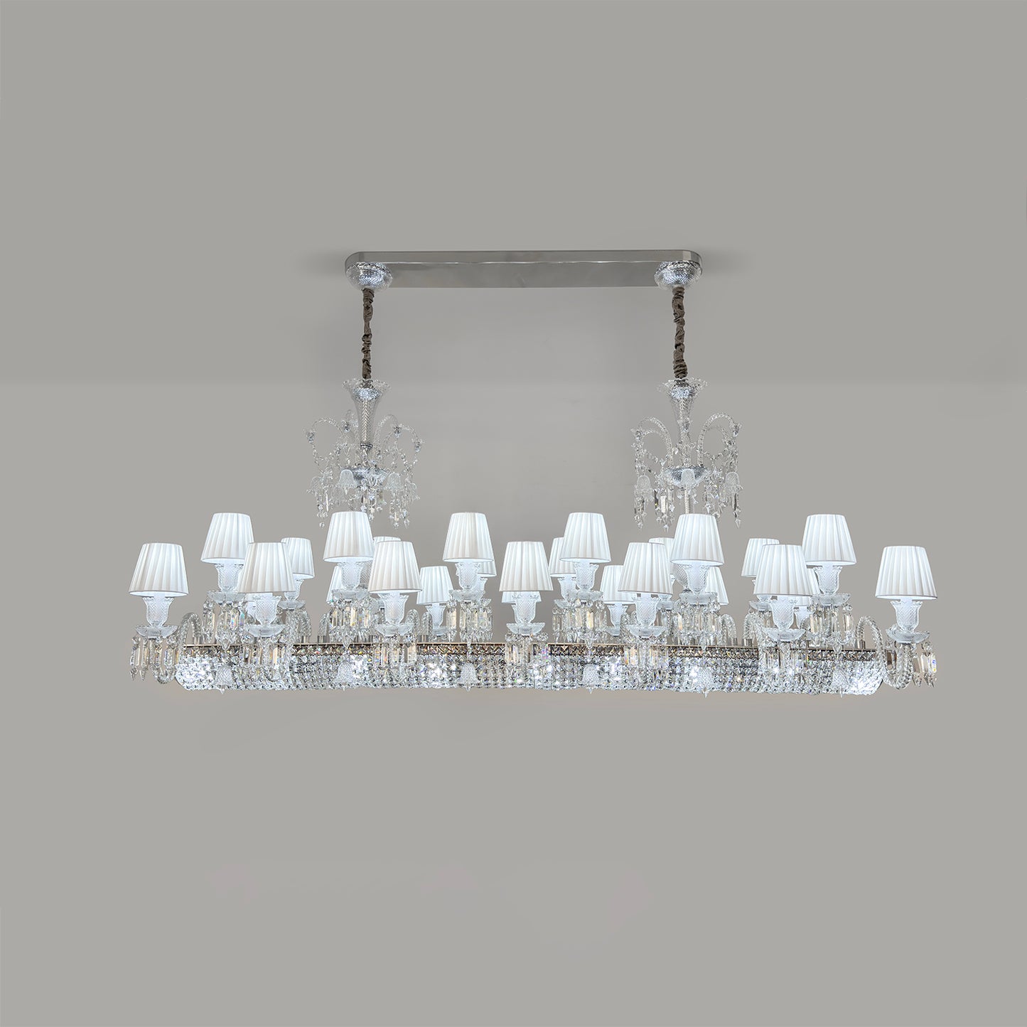 Crystal pendant light for dining room, European style hotel/villa, rectangular dining room light.