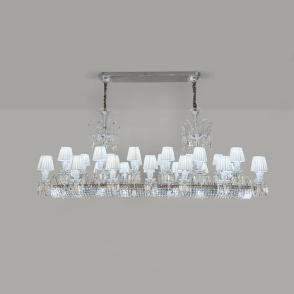 Crystal pendant light for dining room, European style hotel/villa, rectangular dining room light.
