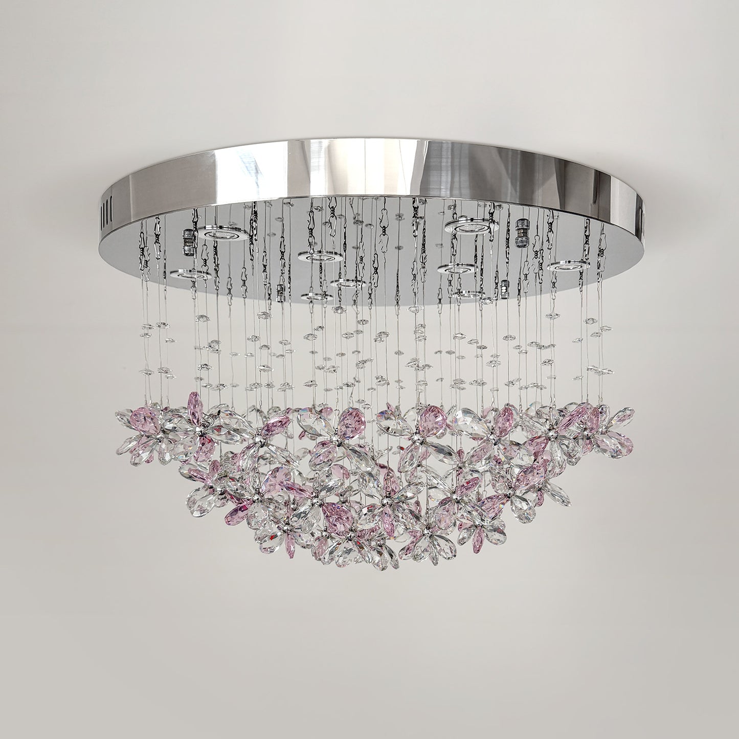 Modern minimalist crystal ceiling light, suitable for dining rooms, bedrooms, and hallways.