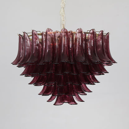 Crystal pendant light in modern red