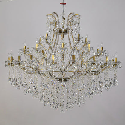 European style candle crystal chandelier villa lamp golden crystal lamp